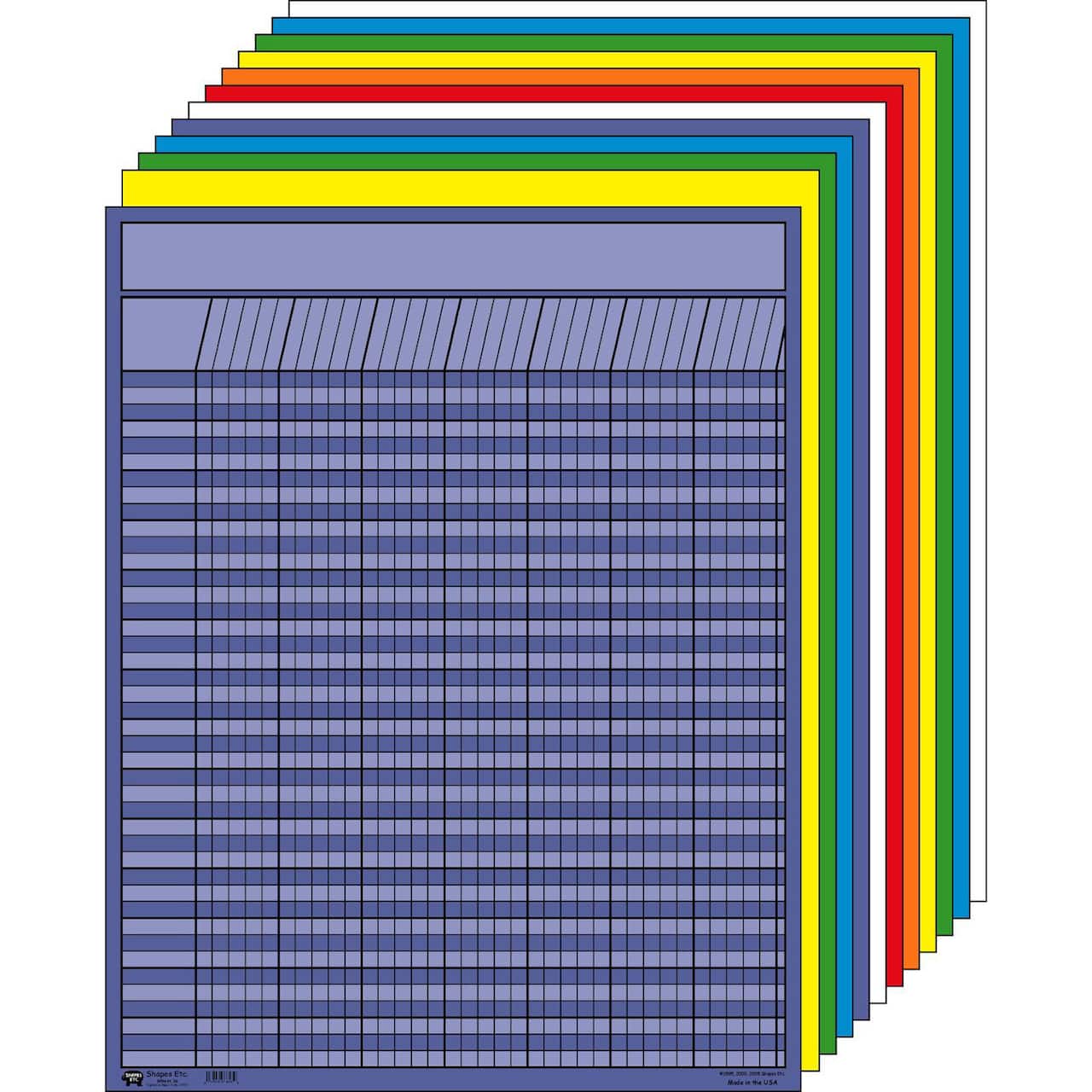 Creative Shapes Etc.™ 22" x 28" Large Vertical Incentive Chart Set, Assorted Color, Pack of 12